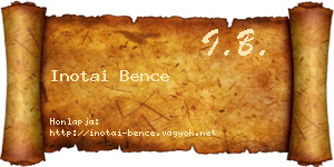 Inotai Bence névjegykártya